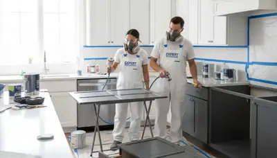 Cabinet painting service in Anaheim, CA for durable kitchen cabinet finishes and transformations