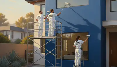 Anaheim, CA house painters applying durable interior and exterior paint on a home