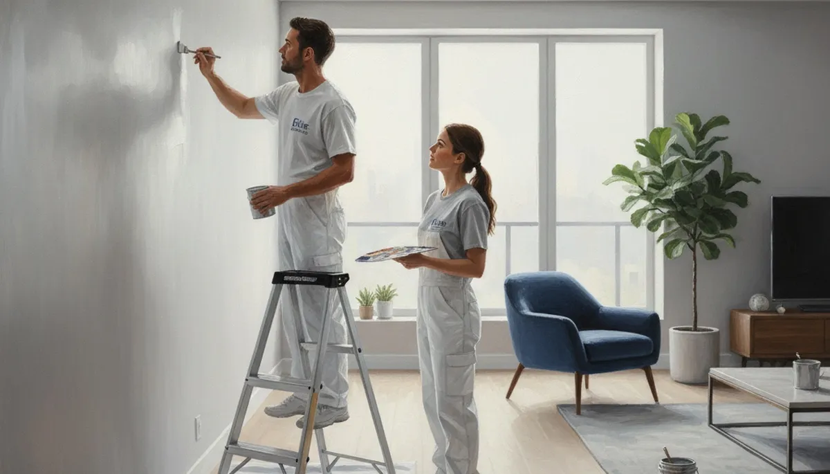 Anaheim, CA painter repairing sun-faded exterior stucco for professional paint touch-ups