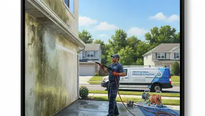Pressure cleaning service in Anaheim, CA for driveways, siding, and fences by Anaheim Paint Pros